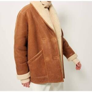 NEW SESSUN montagna leather coat in cognac